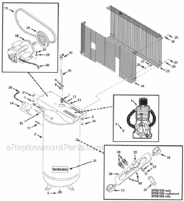 Air_Compressor_Pumps Diagram and Parts List for XP581501  Campbell Hausfeld Compressor